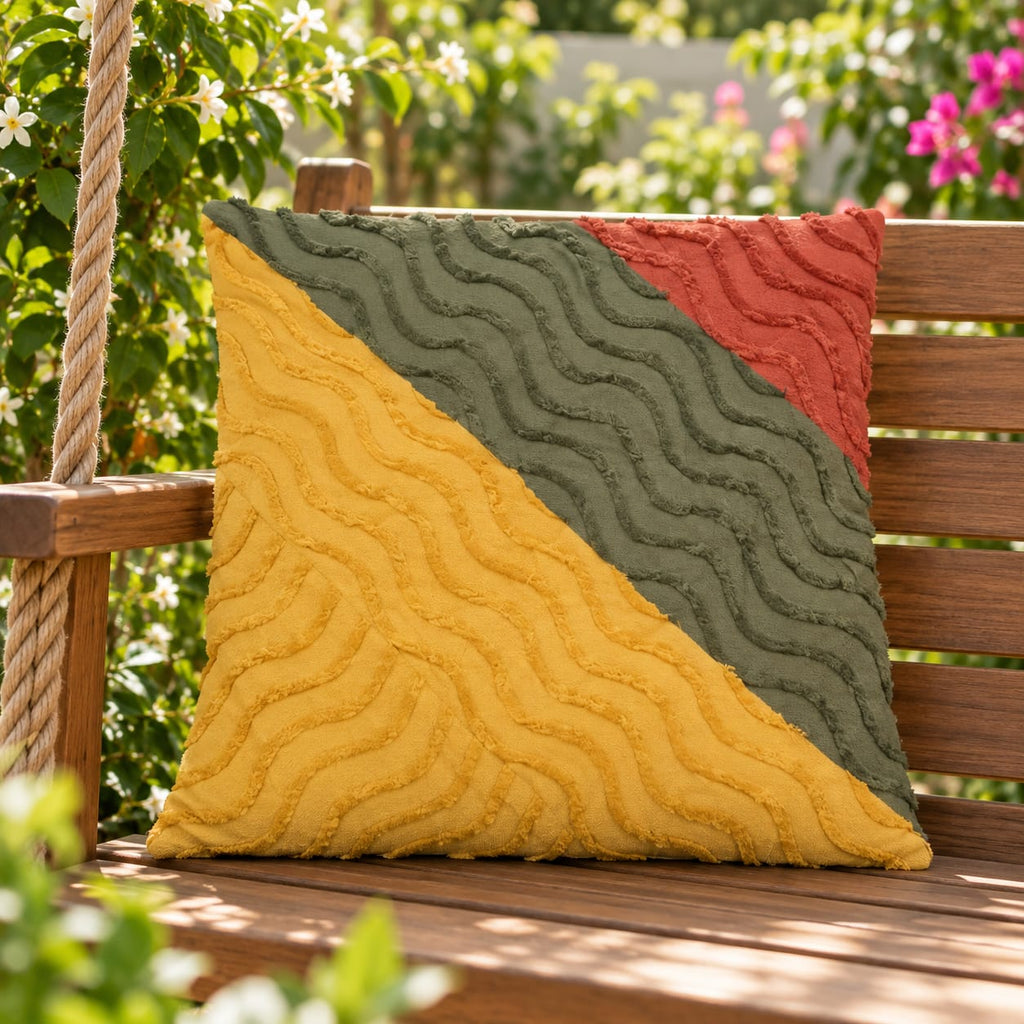 Patchwork Waves Cushion