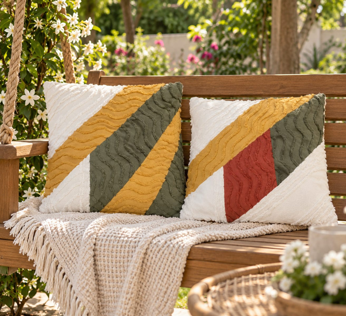 Patchwork Waves Cushion