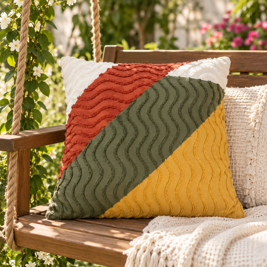 Patchwork Waves Cushion