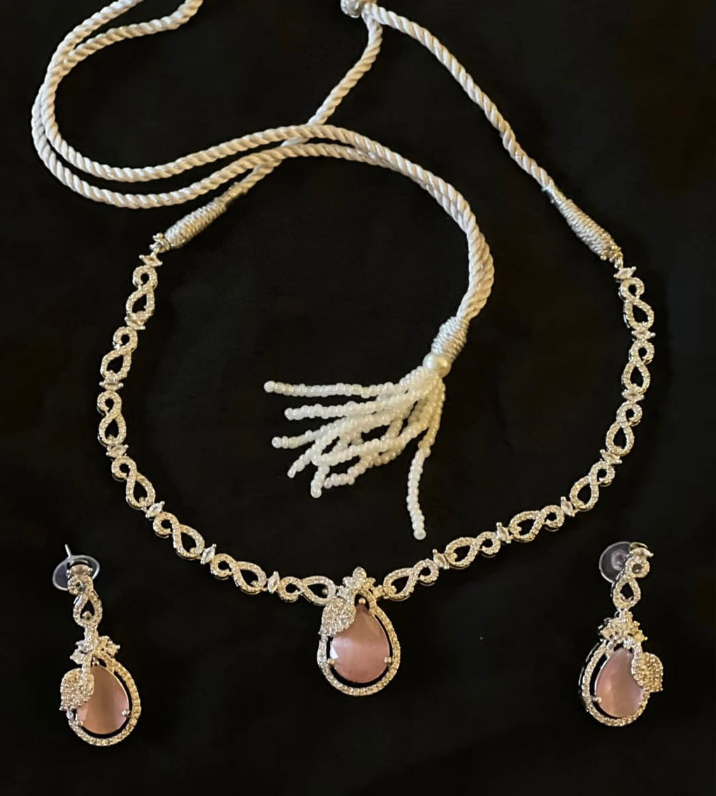 Soft Pink Necklace & Earring Set